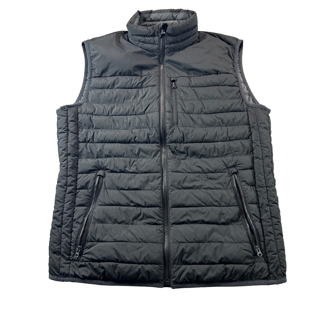 Gap Puffer Vest Mens Small Black Quilted Full Zip Lightweight Sleeveless Jacket